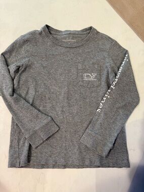 Vineyard Vines Boys Long Sleeve Pocket Tee Football whale size 5